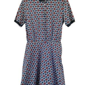 Paul & Joe SISTER Navy Red White Floral Button-Front Dress